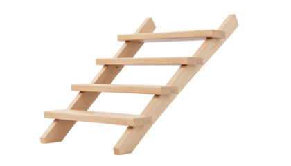 Wooden stairs appear floating; offers a product staging platform with PNG and transparent background capability.