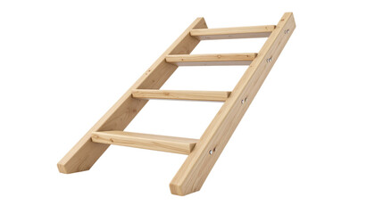 Wood ladder stands on a transparent background for product presentation or digital design.