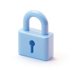 Light-blue 3D padlock icon (5)