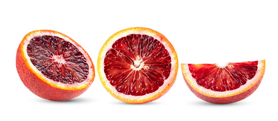 Blood orange isolated on transparent png ( image from camera)