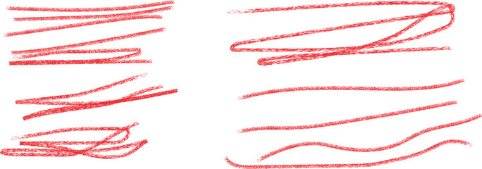 Colorful crayon texture lines set isolated on white background