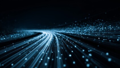 Futuristic Blue Data Stream Digital Abstract Background