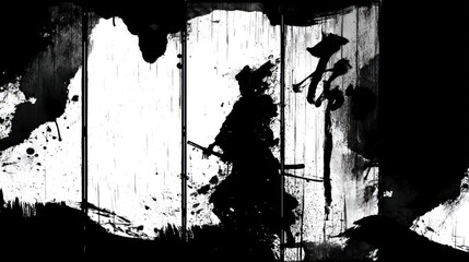 Silhouette samurai action image
