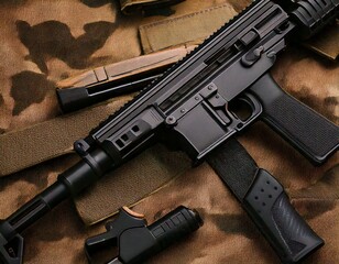 Collection of Different Types of Guns – Modern Firearms, Rifles, Pistols, and Weapons