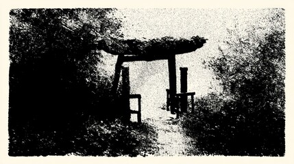 Vintage japanese torii gate