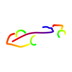 Rainbow Gradient Formula One Car Illustration
