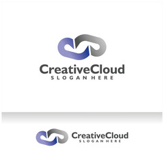 Cloud Icon Logo Design Vector Template. Modern Abstract Cloud Server Company Logo. Cloud Storage or Broadband or ISP Company Logo.