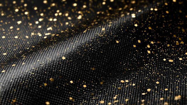 Black Carbon Fiber with Gold Confetti