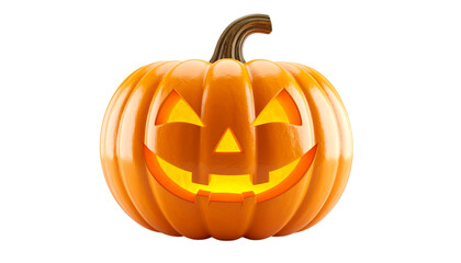 Orange Halloween pumpkin glows, PNG transparent background. Use for digital designs, posters, overlays.