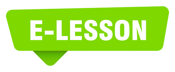 e-lesson green sign isolated on transpatent background. e-lesson sticker