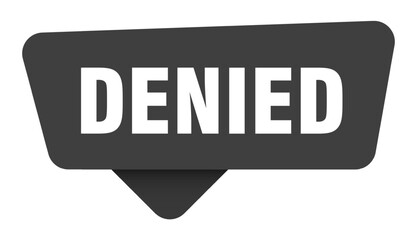 denied black sign isolated on transpatent background. denied sticker