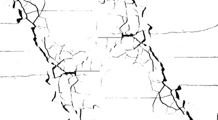  Cracks overlay textured. Vintage black and white a cracked wall, a black and white vector of a cracked wall