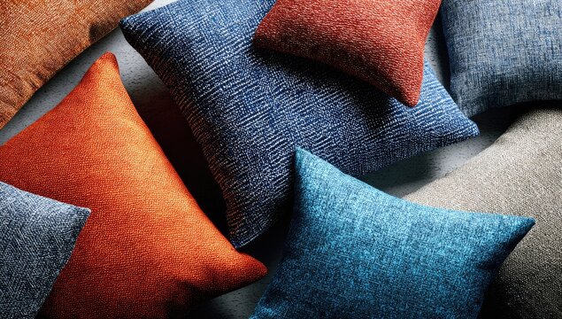 Colorful decorative cushions