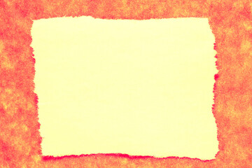 blank holiday congratulation card backdrop: torn piece of yellow paper against bright background