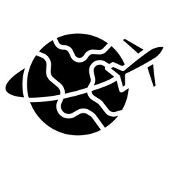 Route flight icon glyph style vector illustration