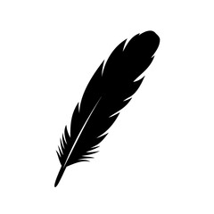 Fototapeta premium Silhouette of single feather illustration 