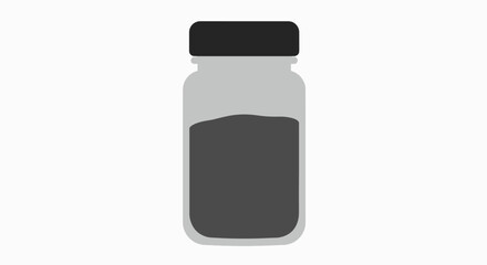 Gray Powder in a Clear Jar: Simple Product Icon
