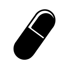 Silhouette of capsule pill medicine icon
