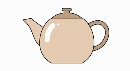 Cozy Tea Time: Simple Beige Teapot Illustration