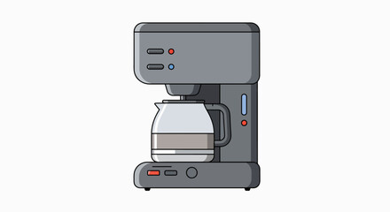 Fototapeta premium Brewtiful Mornings: A Retro Coffee Maker Illustration