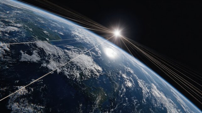 earth sunrise space network beams