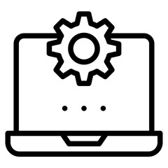 Laptop settings icon vector illustration