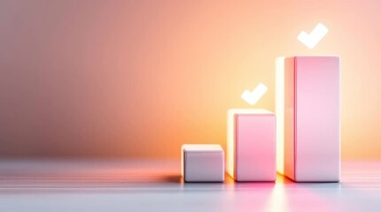 Burning Candle and Bar Chart 3D Illustration of Financial Growth - Powered by Adobe