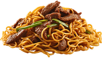 Stir-fried beef with noodles and green beans, delicious asian cuisine perfect for dinner or lunch meals