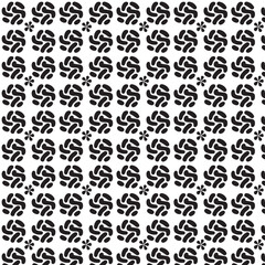 Black seamless abstract pattern vector design with geometric spiral symbols, perfect for textile, background, wallpaper, decorative art, modern minimalistic design, and graphic design projects