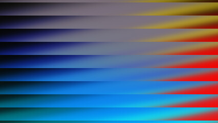 Obraz premium Abstract horizontal lines transition from cool blues to vibrant reds and yellows in a digital art pattern