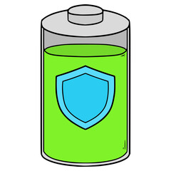 battery protection icon illustration hand drawn isolated vector