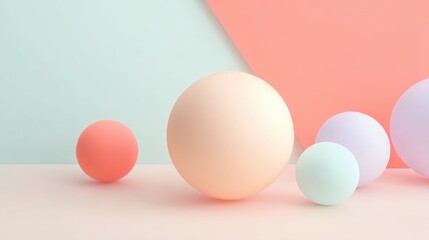 Fototapeta premium Light colour palette with smooth 3D shapes, perfect for digital content, presentations, and innovative designs