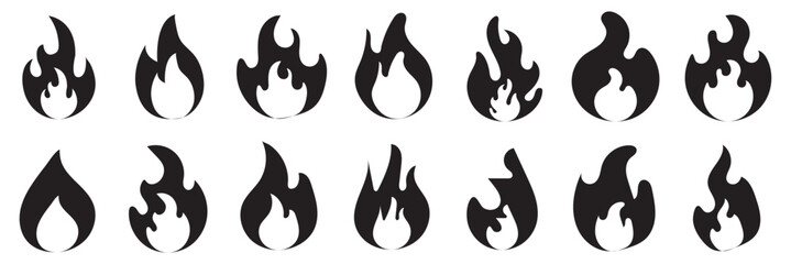 Fire icon, Fire, icon, flame, burn, symbol, silhouette, black