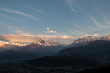 Dawn Over Machapuchare and the Annapurna Himalayan Range