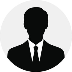 Vector art of silhouette of a man in suit and tierk
