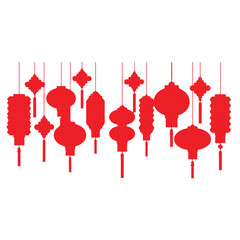 Chinese lantern border, Lunar New Year banner, festive background design
