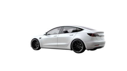 Sleek Electric Vehicle: A modern, aerodynamic electric vehicle showcases its clean lines and cutting-edge design. Representing the future of sustainable transport.