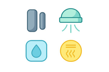 Modern smart home automation system featuring climate control, water detection, and environmental sensing technology for residential applications