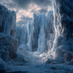 Majestic Frozen Waterfalls Nature's Icy Masterpiecesin Winter Wonderland Landsapes Await Adventurous Exporers Seeking BreathtakingScenic Views and Tranquil erenity