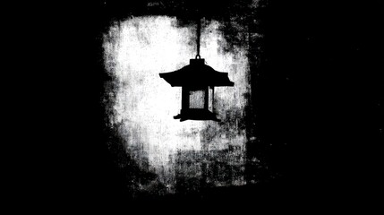 Hanging lantern silhouette nighttime