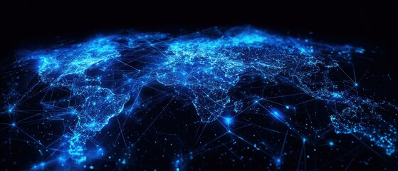 Cyber technology map for international themes, great for prints, media, and professional projects