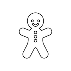 Simple gingerbread outline on transparent background