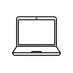Simple laptop line icon on transparent background