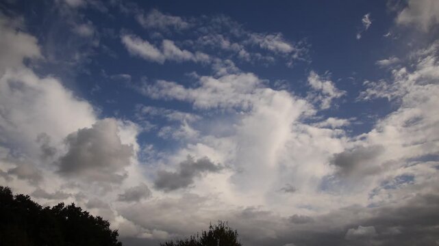 Unterschiedliche Windrichtungen in verschiedenen Wolkenh&ouml;hen - Timelapse / Zeitraffer
