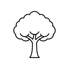 Simple tree outline icon on transparent background