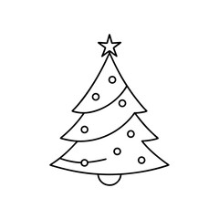 Fototapeta premium Decorated christmas tree on transparent background