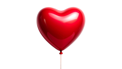 Shiny red heart-shaped balloon on a dark background