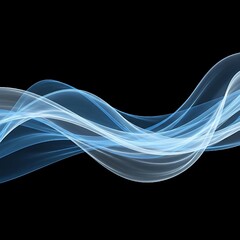 A flowing, abstract wave of translucent blue and white light, symbolizing energy, connection, and the digital flow of data and information.