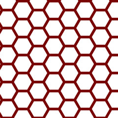 Red white Honeycomb or hexagonal seamless vector pattern design