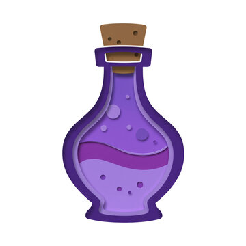 Enchanted Potion Bottle: Whimsical purple elixir for DIY Halloween decorations